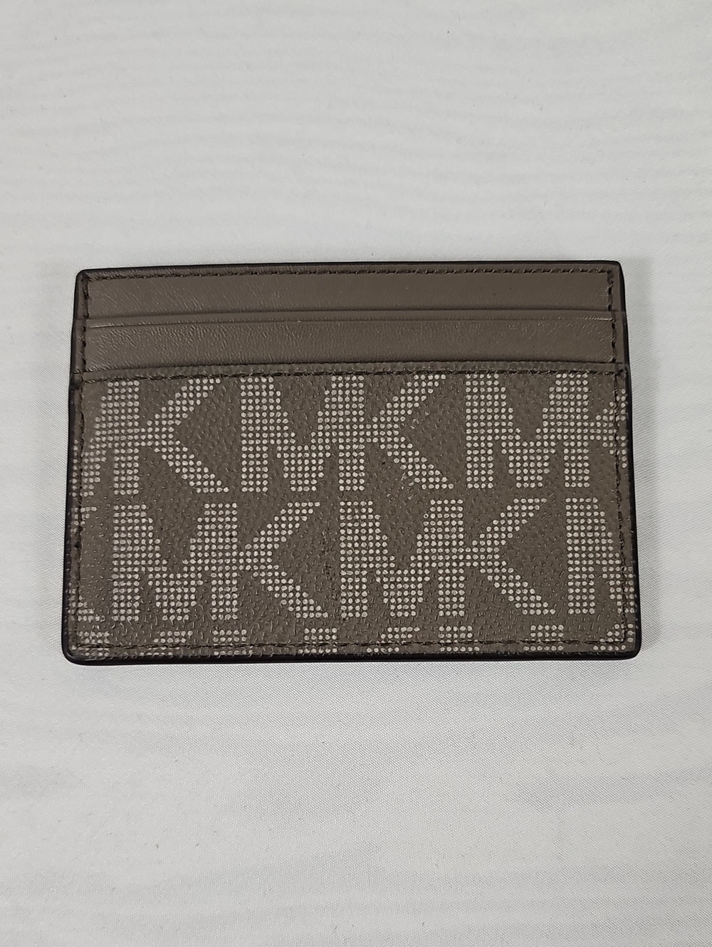 Michael Kors Taupe MK Monogram Card Holder